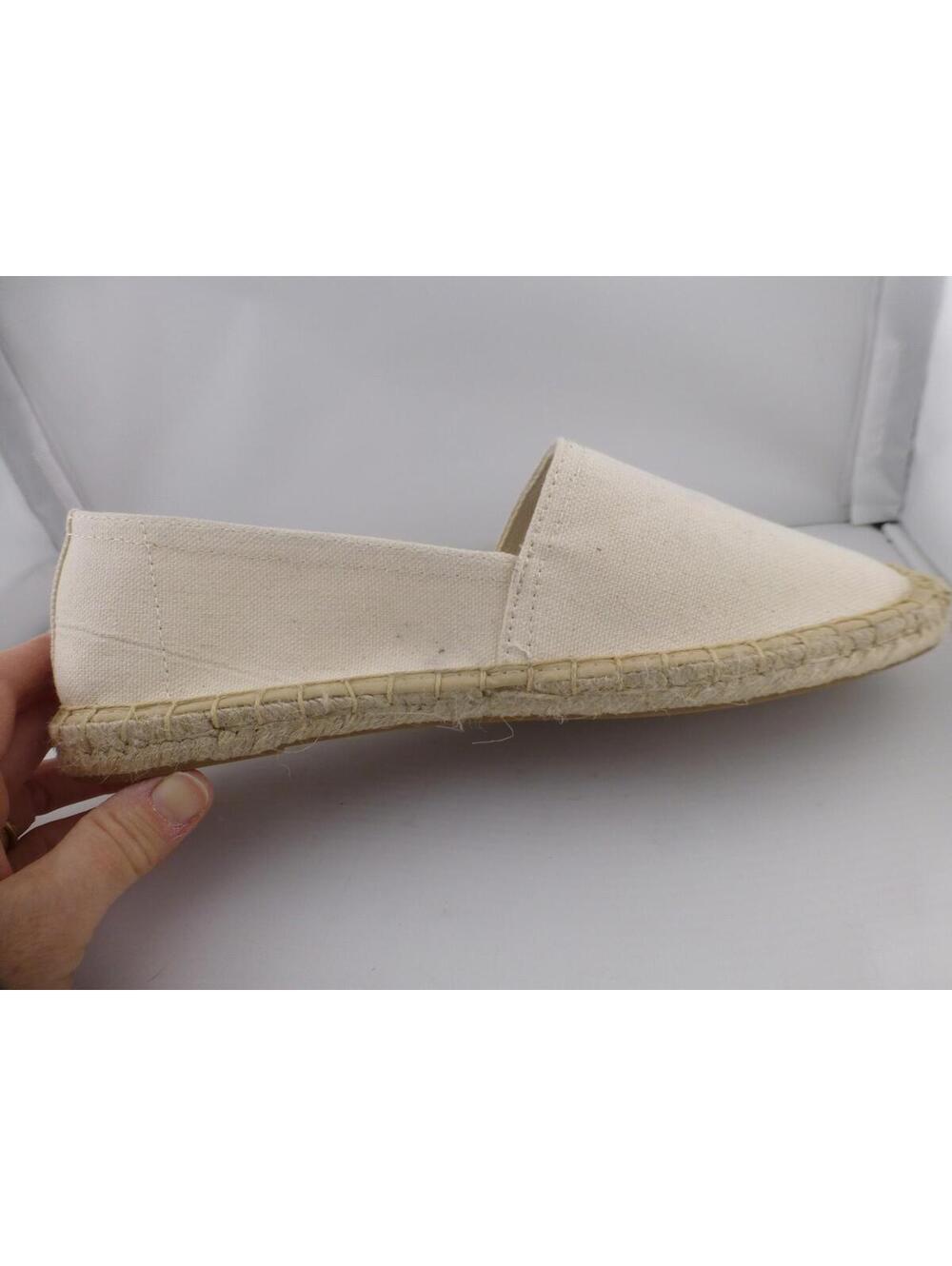 Lands' End Women's Natural Canvas Espadrille Flats Slip-On Shoes US 8 M3 - Picture 11 of 12